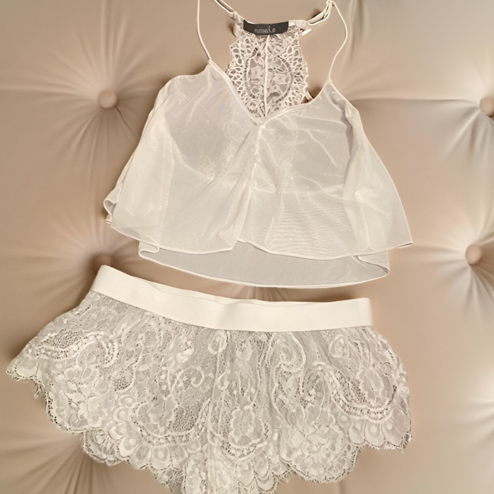 Lace and Mesh Sleepwear Set
